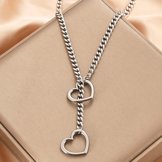 Cuban Adjustable Heart Shaped Necklace