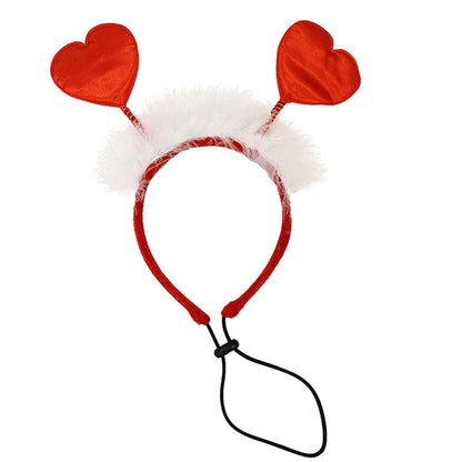 2025 Pets Valentine's Day Decoration Pet Scar Valentine's Day Hairband Dog Party Decoration Prop Dog Accessories Pet Products