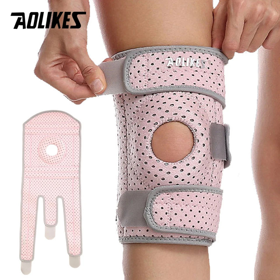 AOLIKES 1PCS Adjustable Relieve Stress Knee Pad Sport Non slip knee Protection Fitness Cycling Basketball Knee Support Braces