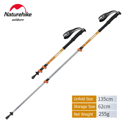 Naturehike Trekking Poles 1pcs Adult Child Collapsible Telescopic Walking Sticks Family Alpenstocks Ultralight Hiking Stick