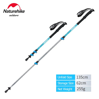 Naturehike Trekking Poles 1pcs Adult Child Collapsible Telescopic Walking Sticks Family Alpenstocks Ultralight Hiking Stick