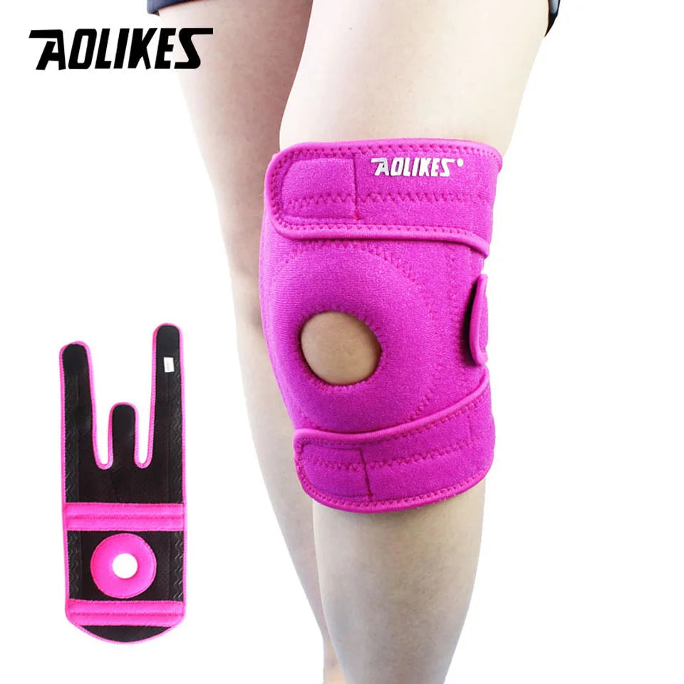 AOLIKES 1PCS Adjustable Relieve Stress Knee Pad Sport Non slip knee Protection Fitness Cycling Basketball Knee Support Braces