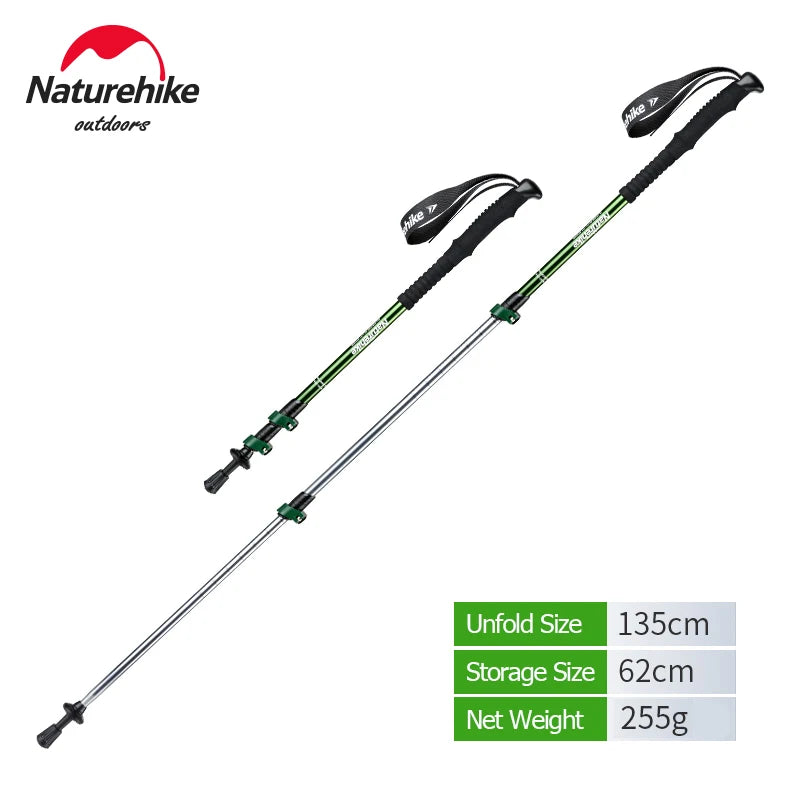 Naturehike Trekking Poles 1pcs Adult Child Collapsible Telescopic Walking Sticks Family Alpenstocks Ultralight Hiking Stick