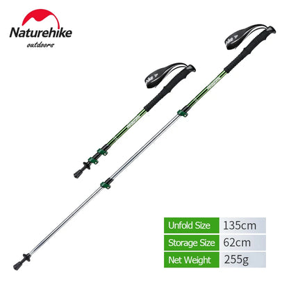 Naturehike Trekking Poles 1pcs Adult Child Collapsible Telescopic Walking Sticks Family Alpenstocks Ultralight Hiking Stick