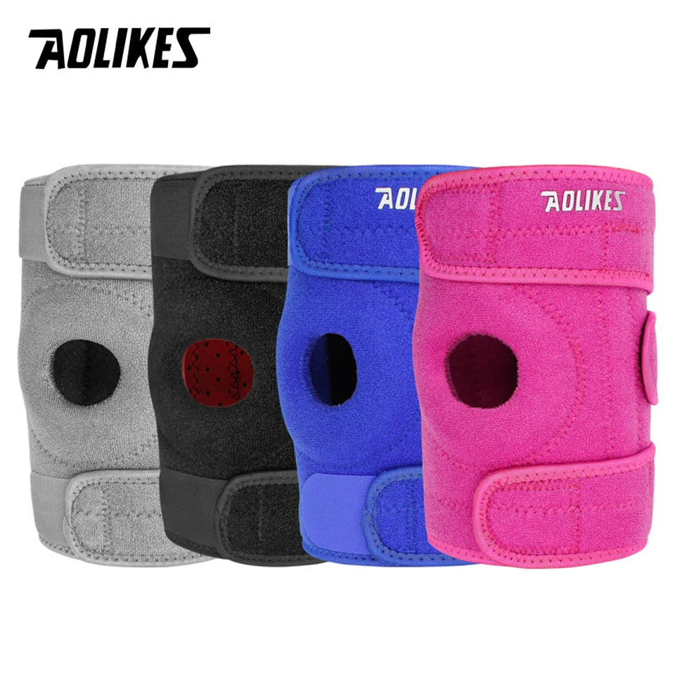 AOLIKES 1PCS Adjustable Relieve Stress Knee Pad Sport Non slip knee Protection Fitness Cycling Basketball Knee Support Braces