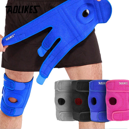 AOLIKES 1PCS Adjustable Relieve Stress Knee Pad Sport Non slip knee Protection Fitness Cycling Basketball Knee Support Braces