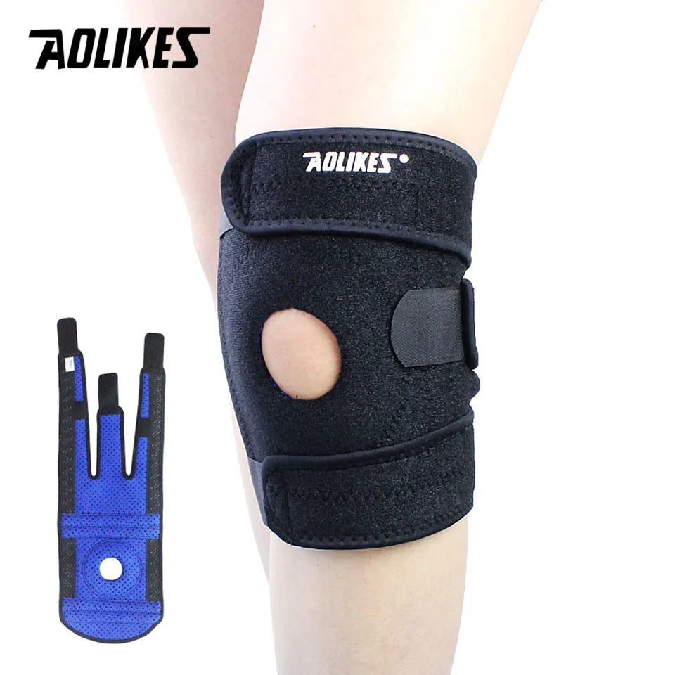 AOLIKES 1PCS Adjustable Relieve Stress Knee Pad Sport Non slip knee Protection Fitness Cycling Basketball Knee Support Braces