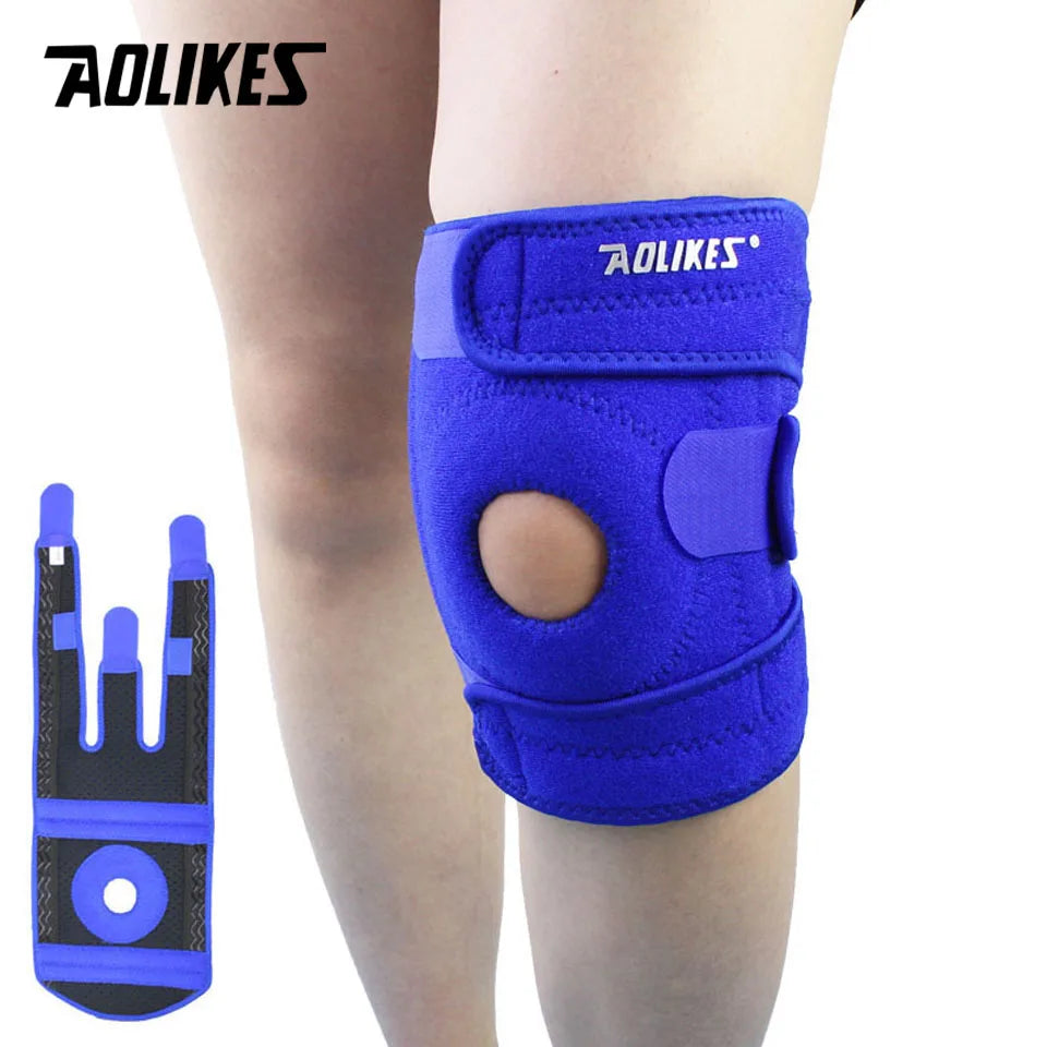 AOLIKES 1PCS Adjustable Relieve Stress Knee Pad Sport Non slip knee Protection Fitness Cycling Basketball Knee Support Braces