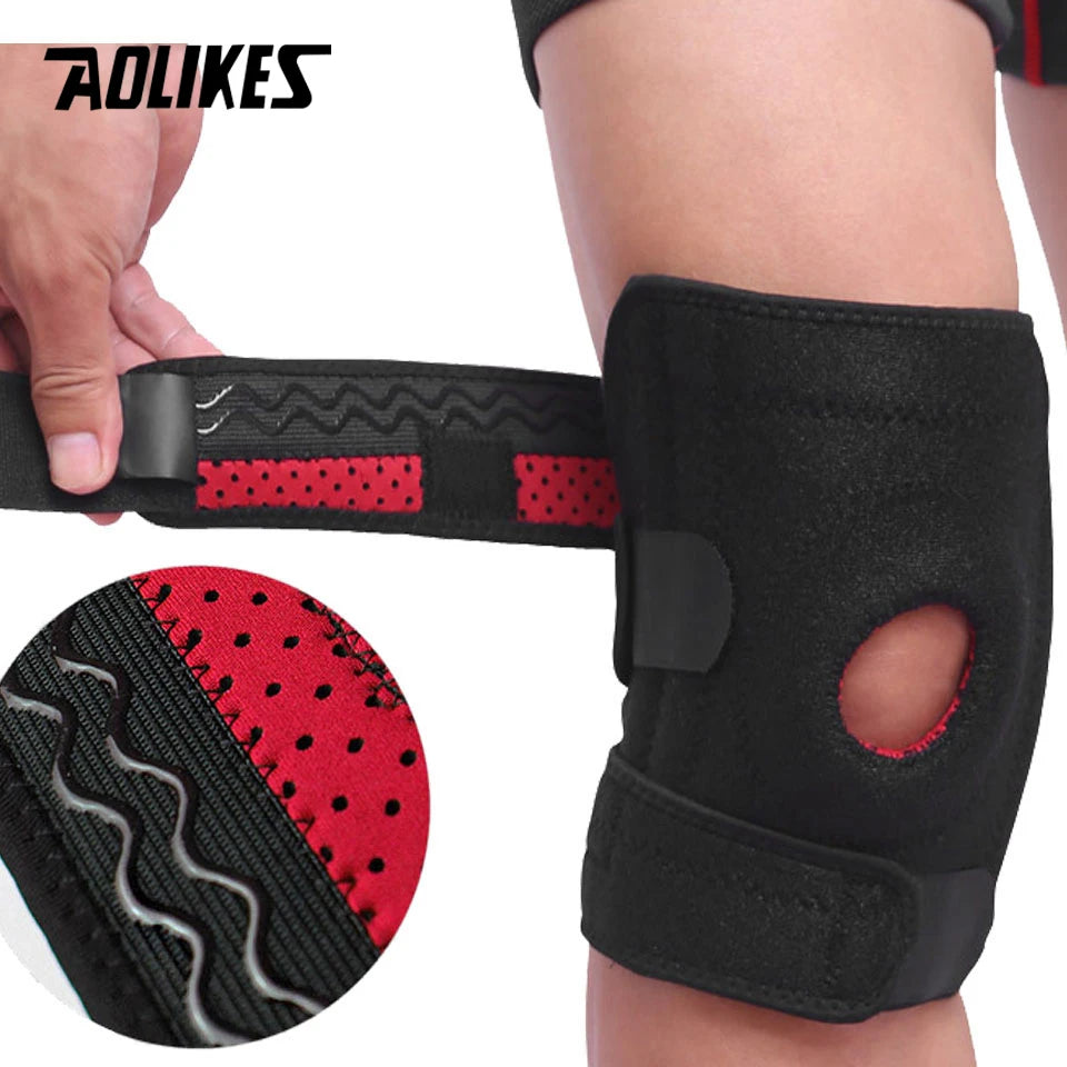 AOLIKES 1PCS Adjustable Relieve Stress Knee Pad Sport Non slip knee Protection Fitness Cycling Basketball Knee Support Braces