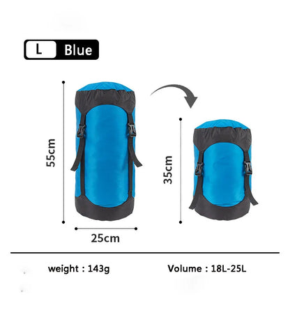 Upgrade 40D 10-35L Ultralight Waterproof Nylon Compression Stuff Sack for Sleeping Bag 40% Space for Camping Hiking Backpacking