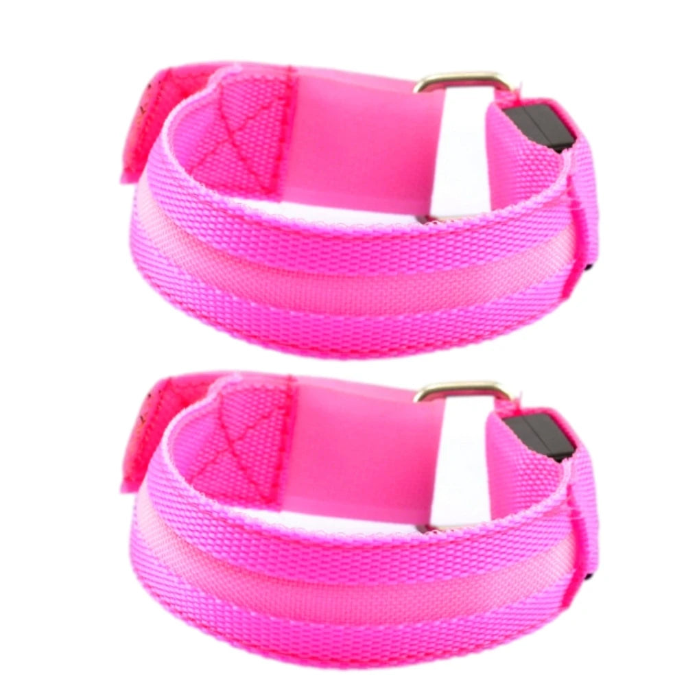 Night Sport Running Cycling Flashing Wristband CR2032 Button Battery Armband Outdoor Safety Arm Leg Warning Wrist Strap Light