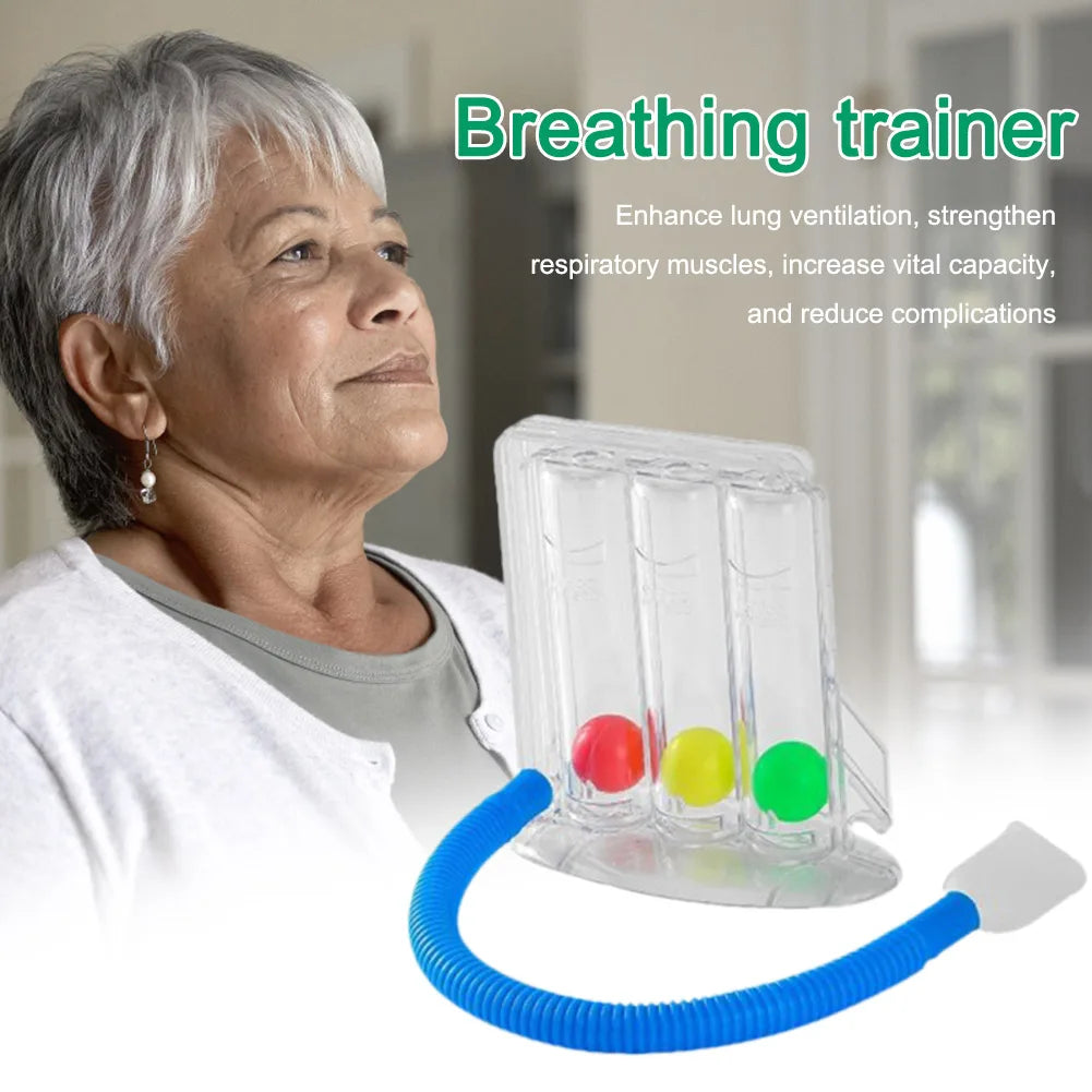 3 Balls Breathing Exerciser Washable Lung Function Breathing Exerciser Soft Durable Lightweight Portable for Rehabilitation Prop