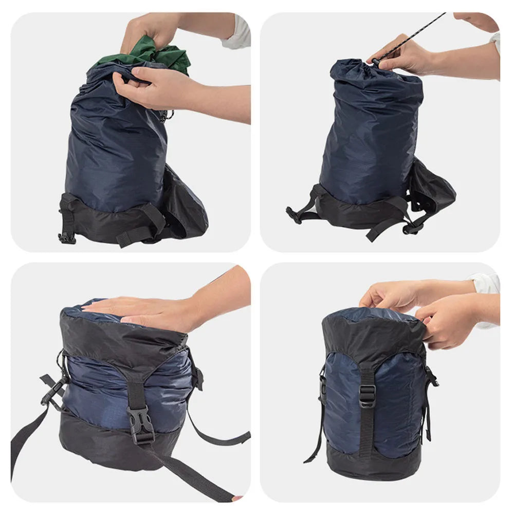 Upgrade 40D 10-35L Ultralight Waterproof Nylon Compression Stuff Sack for Sleeping Bag 40% Space for Camping Hiking Backpacking