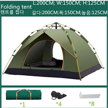 Portable Tent One Touch Outdoor Tent Fully Automatic Quick Opening Tent 2 Person Self Driving Camping Tent Sun Proof Tents 접이식 텐