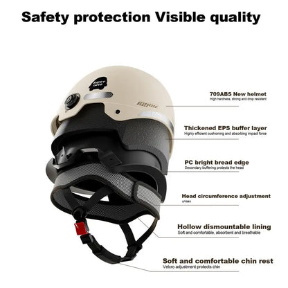 Bicycle Safety Helmet 3C Certified Electric Vehicle Helmet Unisex Battery Vehicle Helmet Motorcycle Riding Half Helmet