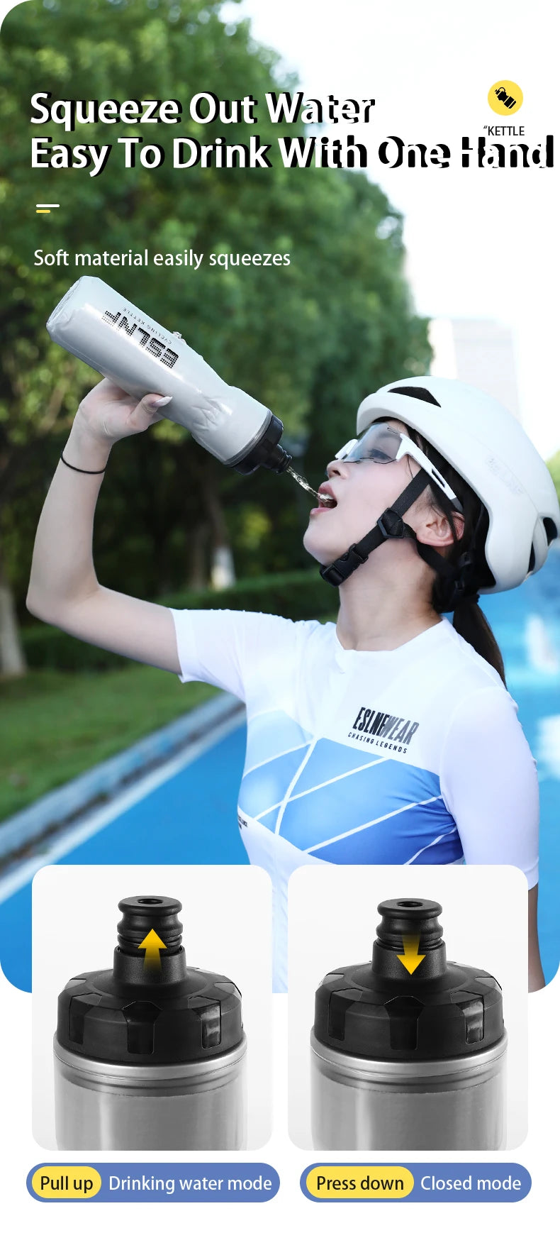 Cycling Insulated Water Bottle Thermal Drink PP5 Silicone 670ml Fitness Outdoor Sports Bicycle Portable Water Kettle