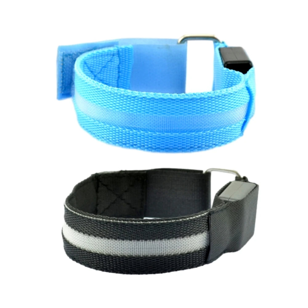 Night Sport Running Cycling Flashing Wristband CR2032 Button Battery Armband Outdoor Safety Arm Leg Warning Wrist Strap Light