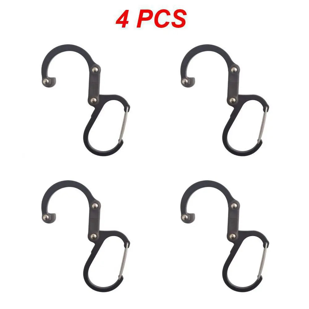 Hybrid Gear Clip - Carabiner Rotating Hook Clip Non-Locking Strong Clips For Camping Fishing Hiking Travel Backpack Out