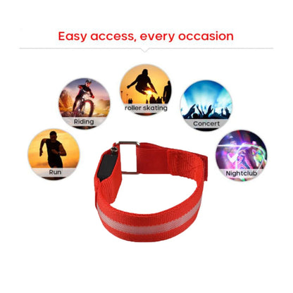 Night Sport Running Cycling Flashing Wristband CR2032 Button Battery Armband Outdoor Safety Arm Leg Warning Wrist Strap Light