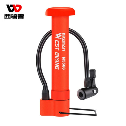 WEST Biking MTB Bicycle Pump 80PSI Schrader Bike Manual Air Pumps Balloon Tire Inflator Portable Floor Pump Cycling Accesories