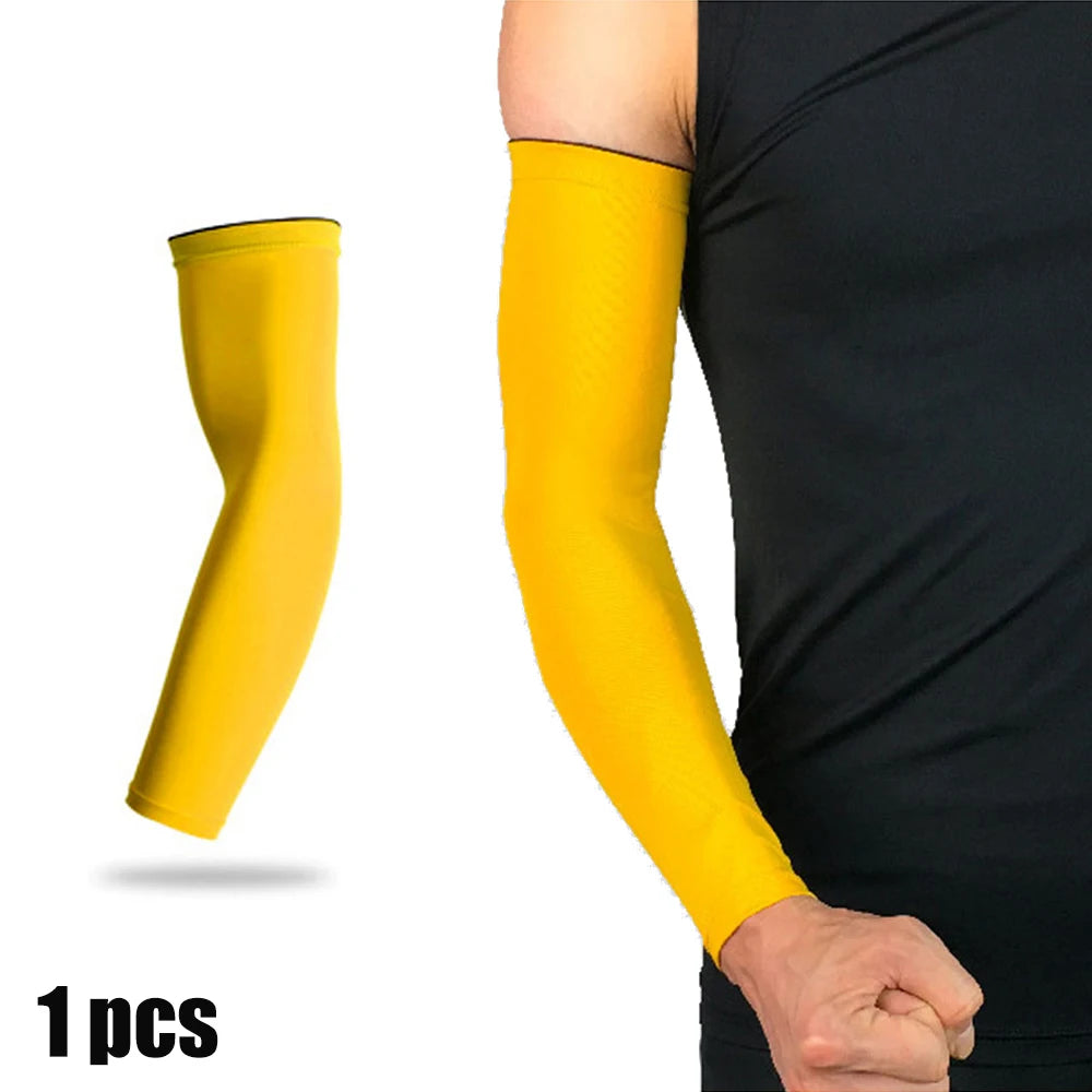 1 PC Cooling Sports Arm Sleeve Compression Basketball Cycling Arm Warmer Running UV Protection Unisex Volleyball Sunscreen Bands