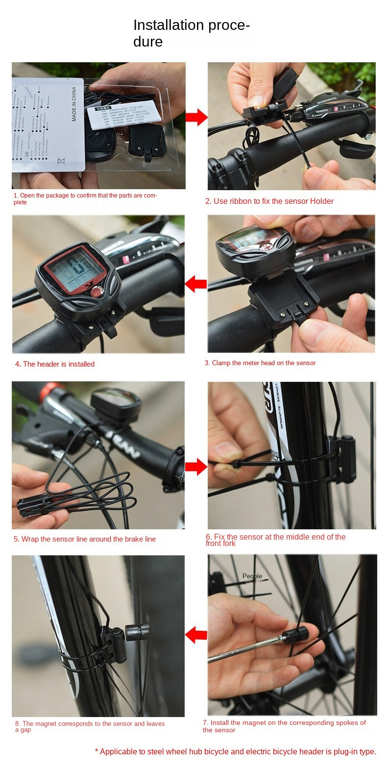 Bicycle Code Meter Riding Equipment Mountainous Bicycle Accessories Road Counter Single Speed Speedometer Wired Waterproof