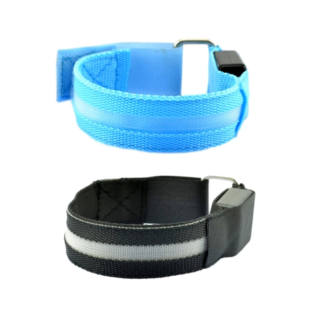 Night Sport Running Cycling Flashing Wristband CR2032 Button Battery Armband Outdoor Safety Arm Leg Warning Wrist Strap Light