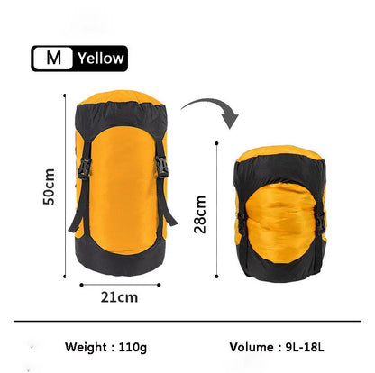 Upgrade 40D 10-35L Ultralight Waterproof Nylon Compression Stuff Sack for Sleeping Bag 40% Space for Camping Hiking Backpacking