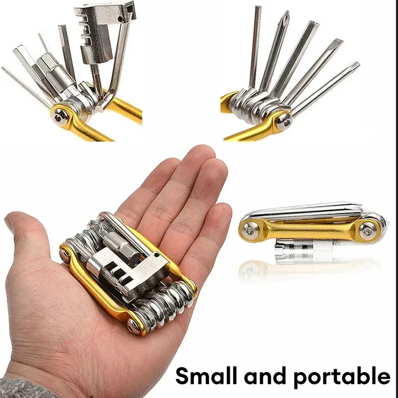 11 in 1 Bicycle Repair Tool Kit Mountain Bike Wrench Screwdriver Chain Hex Spoke Multifunction Bicycle Repair Set Cycling Tool