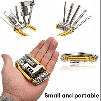 11 in 1 Bicycle Repair Tool Kit Mountain Bike Wrench Screwdriver Chain Hex Spoke Multifunction Bicycle Repair Set Cycling Tool