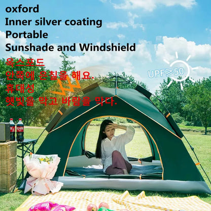 Portable Tent One Touch Outdoor Tent Fully Automatic Quick Opening Tent 2 Person Self Driving Camping Tent Sun Proof Tents 접이식 텐