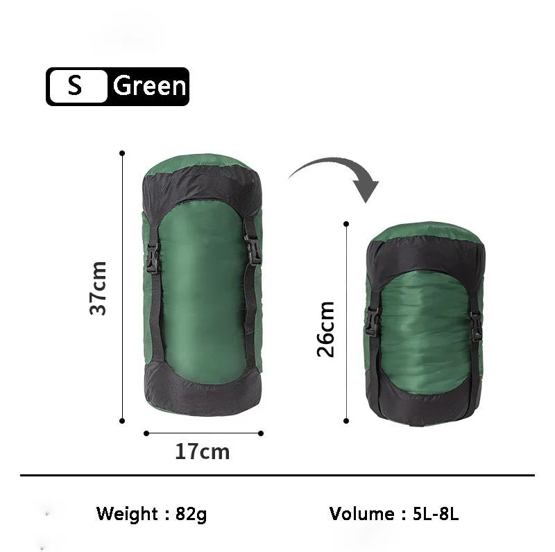 Upgrade 40D 10-35L Ultralight Waterproof Nylon Compression Stuff Sack for Sleeping Bag 40% Space for Camping Hiking Backpacking