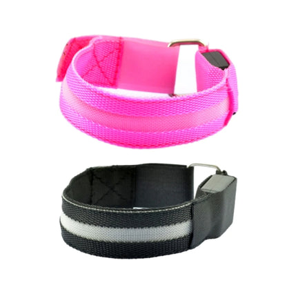 Night Sport Running Cycling Flashing Wristband CR2032 Button Battery Armband Outdoor Safety Arm Leg Warning Wrist Strap Light