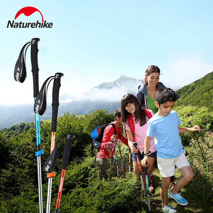 Naturehike Trekking Poles 1pcs Adult Child Collapsible Telescopic Walking Sticks Family Alpenstocks Ultralight Hiking Stick