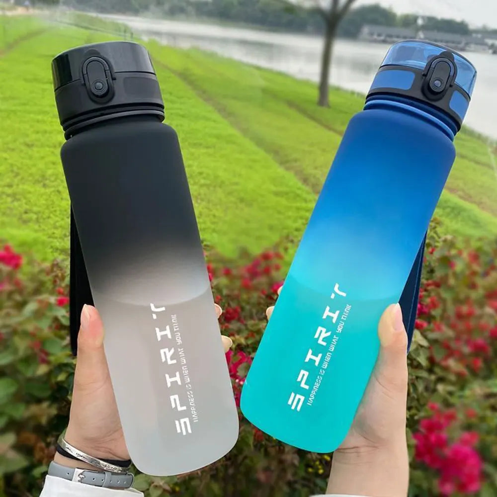 500ML/1000ML Large Capacity Sports Water Bottle Motivational Leak Proof Portable Reusable Plastic Cups Outdoor Travel Gym Jugs