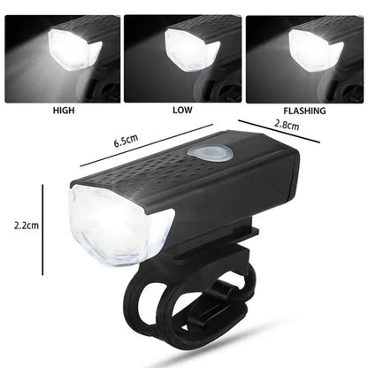 USB Rechargeable Bike Light Set Front Light with Taillight Easy to Install 3 Modes Bicycle Accessories for the Bicycle