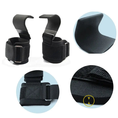 Pull-Up Wrist Guard Hook Metal With Neoprene Padded Power Weight Lifting Dumbbell Barbell Fitness Training Safety Accessories