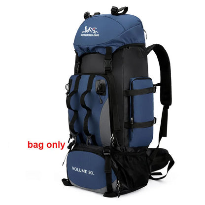 90L Waterproof Hiking Camping Backpack Trekking Bag Rucksack Large Capacity Travel Outdoor Sports Bags Camping Equipment Men