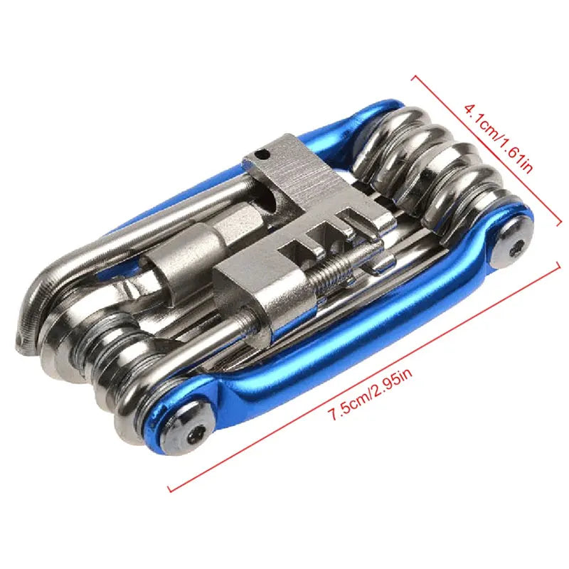 11 in 1 Bicycle Repair Tool Kit Mountain Bike Wrench Screwdriver Chain Hex Spoke Multifunction Bicycle Repair Set Cycling Tool