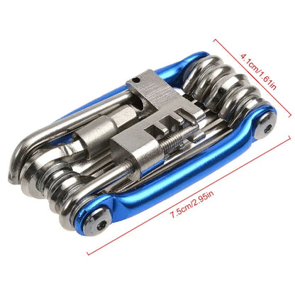 11 in 1 Bicycle Repair Tool Kit Mountain Bike Wrench Screwdriver Chain Hex Spoke Multifunction Bicycle Repair Set Cycling Tool