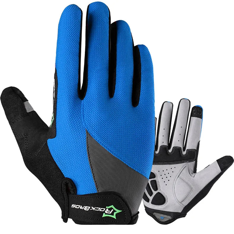 ROCKBROS Bicycle Gloves Breathable Full Finger Cycling Gloves Men Women Spring Screen Touch Sports MTB Road Long Bike Gloves