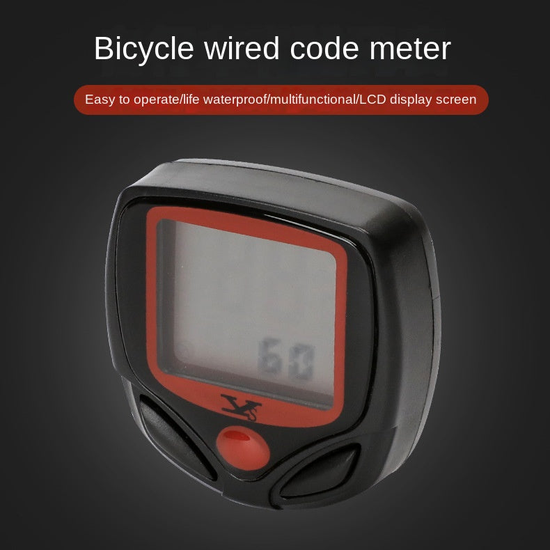 Bicycle Code Meter Riding Equipment Mountainous Bicycle Accessories Road Counter Single Speed Speedometer Wired Waterproof