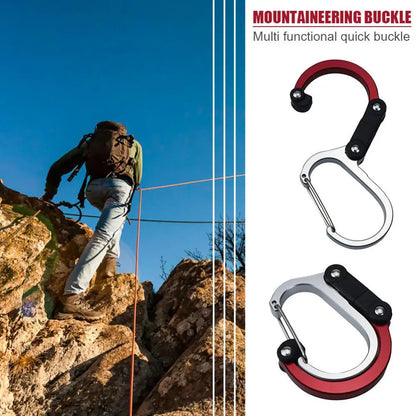 Hybrid Gear Clip - Carabiner Rotating Hook Clip Non-Locking Strong Clips For Camping Fishing Hiking Travel Backpack Out