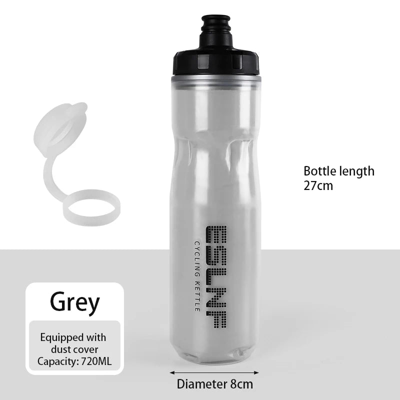 Cycling Insulated Water Bottle Thermal Drink PP5 Silicone 670ml Fitness Outdoor Sports Bicycle Portable Water Kettle