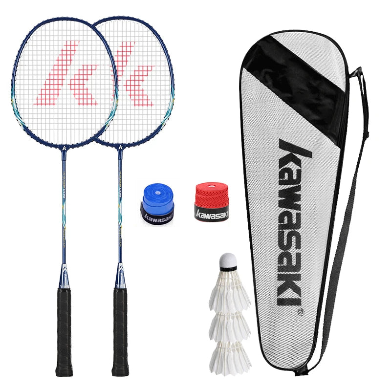 Kawasaki 1 Pair Of Badminton Racket 1U Aluminum Alloy Frame Badminton  Racquet With String For Outdoor Entertainment UP-0182