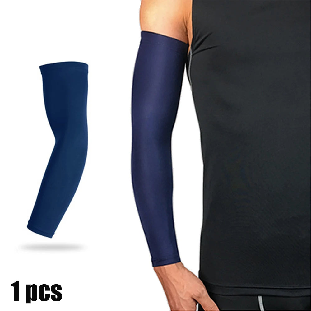 1 PC Cooling Sports Arm Sleeve Compression Basketball Cycling Arm Warmer Running UV Protection Unisex Volleyball Sunscreen Bands