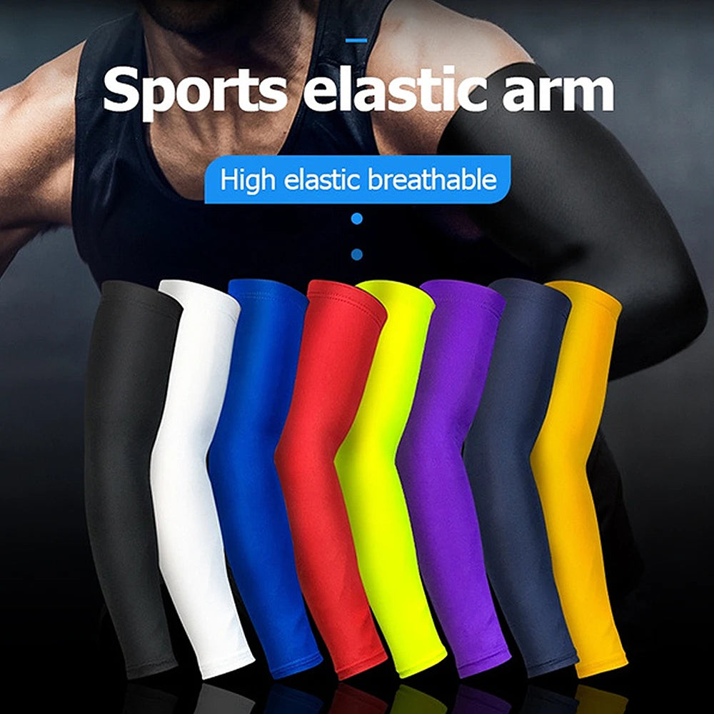 1 PC Cooling Sports Arm Sleeve Compression Basketball Cycling Arm Warmer Running UV Protection Unisex Volleyball Sunscreen Bands