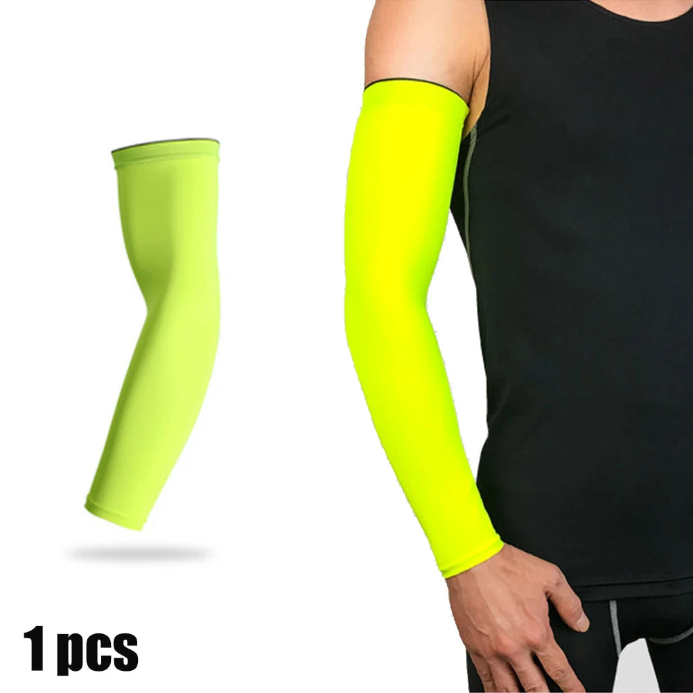 1 PC Cooling Sports Arm Sleeve Compression Basketball Cycling Arm Warmer Running UV Protection Unisex Volleyball Sunscreen Bands