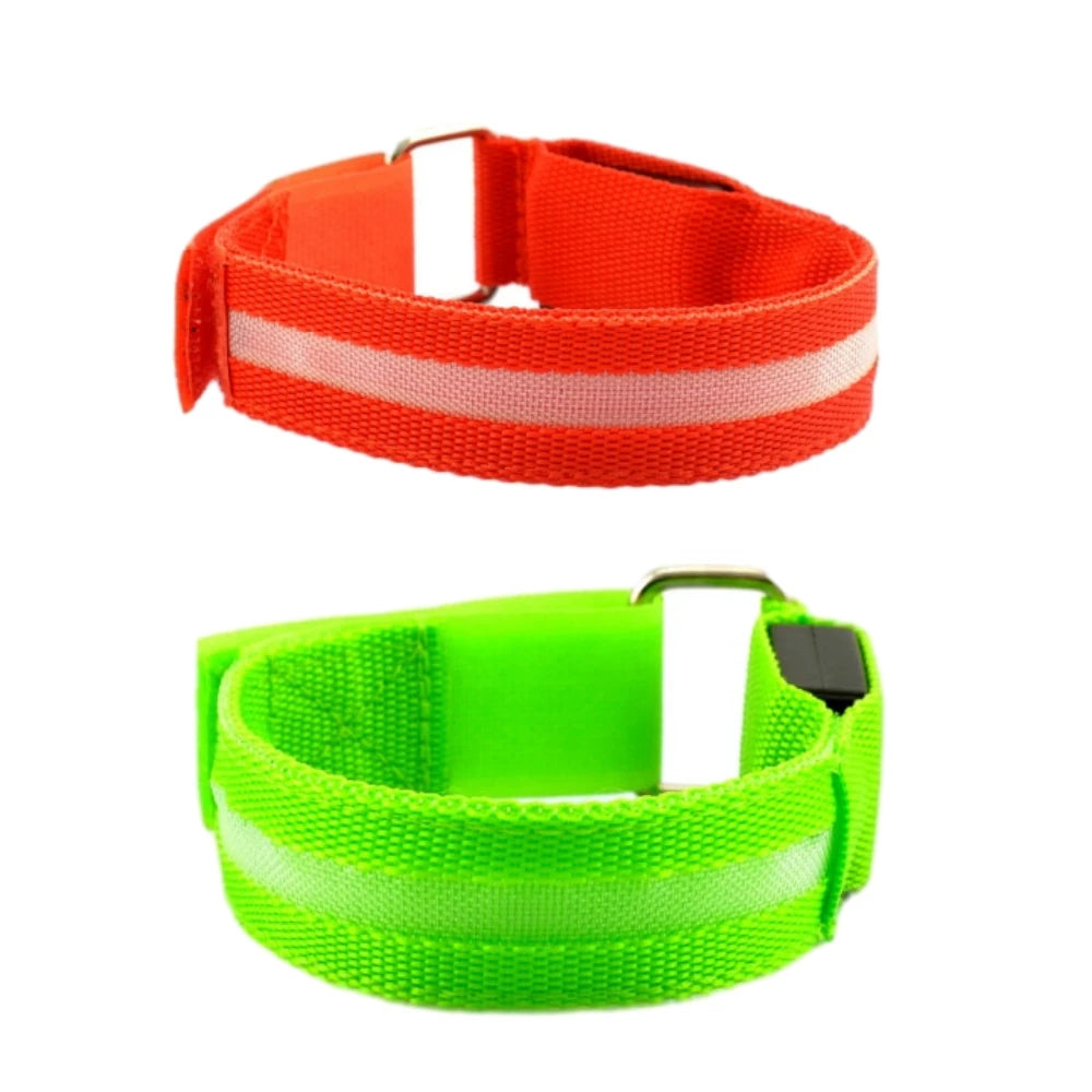 Night Sport Running Cycling Flashing Wristband CR2032 Button Battery Armband Outdoor Safety Arm Leg Warning Wrist Strap Light