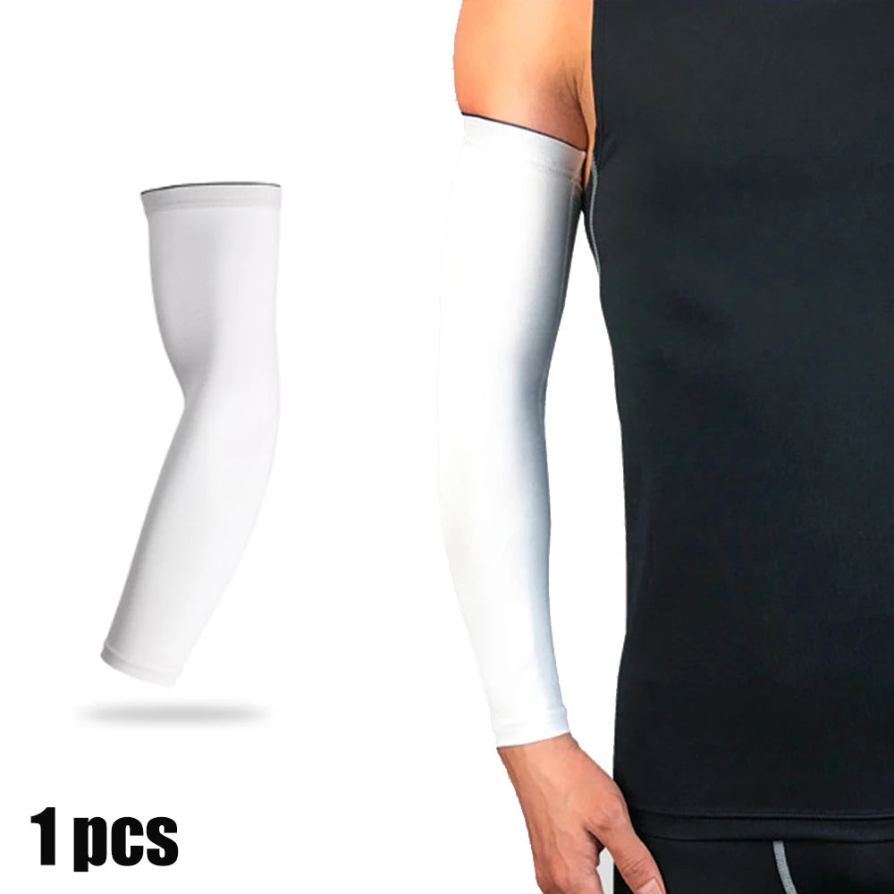 1 PC Cooling Sports Arm Sleeve Compression Basketball Cycling Arm Warmer Running UV Protection Unisex Volleyball Sunscreen Bands